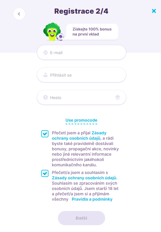 Nomini registrace