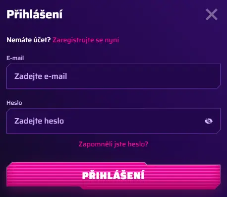 Roby Casino o přihlašovací formulář